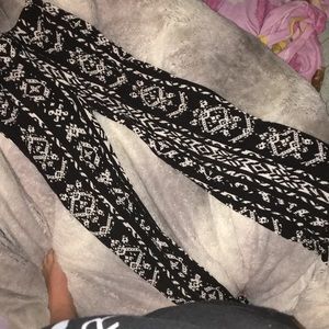 Black and white flare pants
